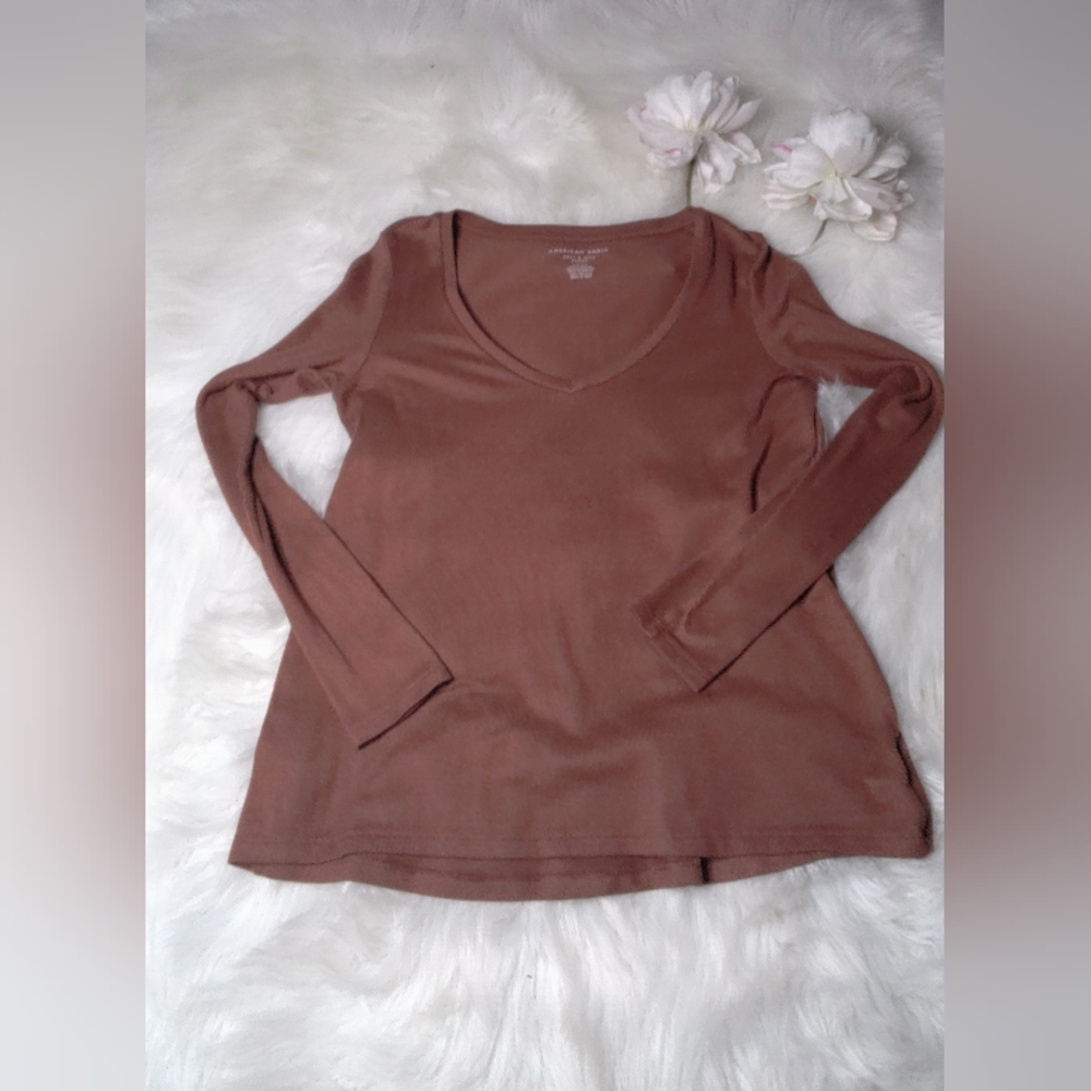 American Eagle Brown Long Sleeve Shirt Size SP